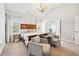 Spacious bedroom featuring vaulted ceilings, chandelier, and comfortable sitting area at 3185 Quinn Pl, Atlanta, GA 30341