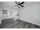 Spacious living room with gray walls and hardwood floors at 944 Woodland Se Ave, Atlanta, GA 30316