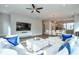 Inviting living room boasts modern decor, a sleek TV, and a stylish sectional sofa with blue accent pillows at 1226 Chelsea Nw Cir, Atlanta, GA 30318