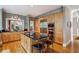 Eat-in kitchen featuring hardwood floors, stainless appliances, and a large kitchen island at 857 Stovall Ne Pl, Atlanta, GA 30342