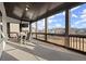 Spacious screened patio featuring comfortable seating, a mounted television, and views of the community at 1590 Branthaven Ln, Auburn, GA 30011