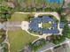 Aerial view of the estate, showcasing its expansive grounds and courtyard design at , Roswell, GA 30075