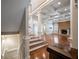 Elegant living room with a brick fireplace, hardwood floors, and coffered ceiling at , Roswell, GA 30075