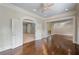 Spacious living room featuring hardwood floors and ceiling fan at , Roswell, GA 30075
