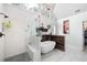 Bright bathroom with soaking tub, glass shower, and unique architecture with high ceilings at 5485 Brookstone Nw Dr, Acworth, GA 30101