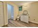 Updated bathroom with new vanity, granite countertop, updated fixtures and tile shower at 93 Mill Creek Rd, Hiram, GA 30141