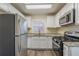 Modern kitchen features stainless steel appliances, granite countertops, and white cabinetry at 158 Polar Rock Sw Dr, Atlanta, GA 30315