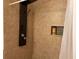 Shower stall features a modern multi-function shower panel and a built-in soap niche at 3630 High Point Sw Ln, Atlanta, GA 30331