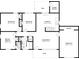 Detailed floor plan reveals the layout of a three bedroom home with a kitchen, living room, and laundry at 546 W Sherwood Dr, Riverdale, GA 30274