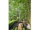Beautifully landscaped backyard with privacy hedges and a brick paver walkway at 6205 Arnall Nw Ct, Acworth, GA 30101