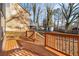 Wooden backyard deck with a staircase leading to the yard at 2058 Detroit Nw Ave, Atlanta, GA 30314