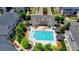 Aerial view of a sparkling pool with lounge chairs, perfect for relaxation and recreation at 3856 Allegretto Cir, Atlanta, GA 30339