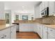 Well-appointed kitchen with white cabinets, stainless steel appliances, and views of backyard at 1151 Nash Lee Sw Dr, Lilburn, GA 30047