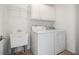 Clean laundry room with washer, dryer, utility sink, and storage cabinets at 1151 Nash Lee Sw Dr, Lilburn, GA 30047