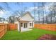 Spacious backyard featuring a well-maintained lawn, wood fence, and a covered patio area at 395 W Lake Nw Ave, Atlanta, GA 30318