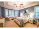 Bedroom with a large bay window, providing tons of natural light and a calming view at 160 Edgewater Trl, Fayetteville, GA 30215