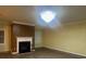 Living room with modern fireplace and a large window at 4312 Defoors Farm Trl, Powder Springs, GA 30127