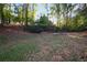 Wooded backyard featuring a firepit area with mature trees for a serene outdoor retreat at 1421 Eryn Cir, Suwanee, GA 30024