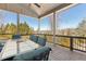 Outdoor deck with dining table and scenic views at 5650 Copper Creek Pass, Cumming, GA 30040