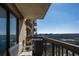 Spacious balcony with views of skyline, bench seating, and metal railings at 795 Hammond Dr # 1812, Atlanta, GA 30328