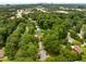 Aerial view of property surrounded by mature trees and lush greenery. City skyline in the background at 3306 Briarcliff Ne Rd, Atlanta, GA 30345