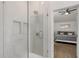 Contemporary bathroom with a glass-enclosed shower next to the bedroom at 3306 Briarcliff Ne Rd, Atlanta, GA 30345