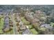 Overhead view of a residential community showcasing cozy houses and tree-lined streets at 5006 Merton Ln, Marietta, GA 30068