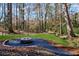 Backyard fire pit surrounded by seating and natural beauty, ideal for relaxation and gatherings at 2818 Thornbriar Rd, Atlanta, GA 30340
