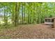 Spacious backyard with mature trees offering shade and privacy, enhancing the outdoor living experience at 8980 Country Club Dr, Douglasville, GA 30134