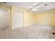 Bedroom featuring neutral carpet, neutral paint, ceiling fan, and a closet at 3461 Valley View Dr, Marietta, GA 30068