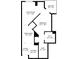 Floor plan featuring a living room, bedroom, kitchen, dining area, and balcony at 795 Hammond Dr # 709, Atlanta, GA 30328