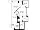 Detailed floor plan showcasing layout of living room, kitchen, bedroom, bath, dining area, and balcony at 795 Hammond Dr # 709, Atlanta, GA 30328