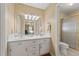 Bathroom featuring double vanity, shower and a tiled floor at 3439 Elm Creek Nw Dr, Marietta, GA 30064