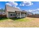Well-maintained backyard with a screened-in porch, offering outdoor living space and fenced privacy at 116 Holly View Ln, Canton, GA 30114