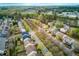 Aerial view of a residential neighborhood with tree-lined streets at 3374 Thornbridge Dr, Powder Springs, GA 30127