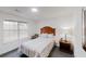 Cozy bedroom featuring a plush bed, a bright window, and a stylish nightstand with lamp at 3068 River Oak Rd, Decatur, GA 30034