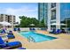 Inviting outdoor pool area with lounge chairs, umbrellas, and a view of the surrounding buildings at 2828 Peachtree Nw Rd # 1701, Atlanta, GA 30305