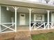 Inviting front porch features white railing, cozy seating, and charming decor for relaxing outdoor enjoyment at 2056 Merle Se Dr, Conyers, GA 30013