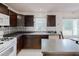 Well-lit kitchen with dark wood cabinets, decorative backsplash, and ample counter space at 4422 Wellington Ter, Decatur, GA 30035