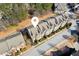 Aerial shot of well maintained townhouse complex with mature trees and convenient street parking at 7420 Glisten Ave, Sandy Springs, GA 30328