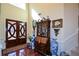 Grand foyer featuring elegant double doors and stylish decor at 6026 Southland Dr, Stone Mountain, GA 30087