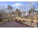 Enjoy the wood backyard deck and wooded backyard view at 1471 Adair Hill Ct, Dacula, GA 30019