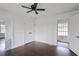 Charming bedroom with a ceiling fan, and ample natural light and hardwood floors at 3280 Hazelwood Sw Dr, Atlanta, GA 30311