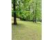 Serene backyard with a large grassy area, mature trees, and a wooden fence at 2657 Langland Ne Ct, Atlanta, GA 30345