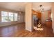 Inviting living room and kitchen with stainless steel appliances and wood flooring at 5087 Fairmont Se Rd, Smyrna, GA 30082