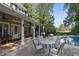 Spacious patio area next to a pool with golf course view; perfect for outdoor dining and relaxation at 415 S Woodland Sw Dr, Marietta, GA 30064