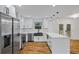 A modern kitchen with stainless steel appliances, white cabinets, and a butcher block island at 3565 Collier Drive Nw Rd, Atlanta, GA 30331