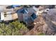 Aerial view of a backyard, revealing a wooden deck with access from the house at 4197 Trotters Way Dr, Snellville, GA 30039