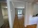 Bright and airy living room with a view of the backyard through glass doors at 5400 Roswell Rd # K1, Atlanta, GA 30342