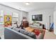 Comfortable living room featuring a grey couch, and a TV at 327 Alderwood Ln, Atlanta, GA 30328